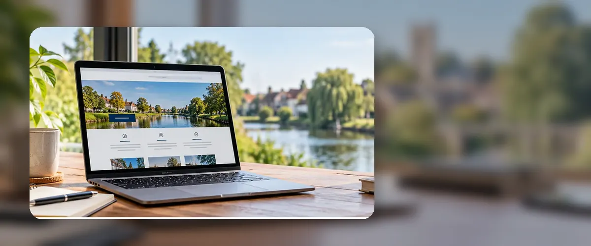 AI-generated website design workspace illustrating web design for a Bolton small business.