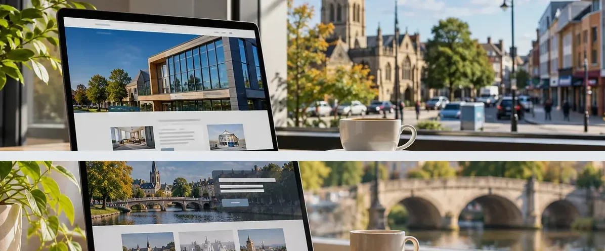 AI-generated illustration of responsive website design for a small business serving Brighton.