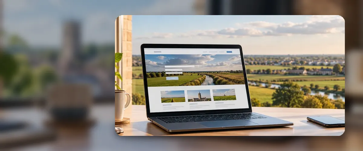 AI-generated website design workspace illustrating web design for a Burnley small business.