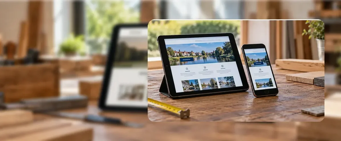 AI-generated illustration of responsive website design for a small business serving Carlisle.