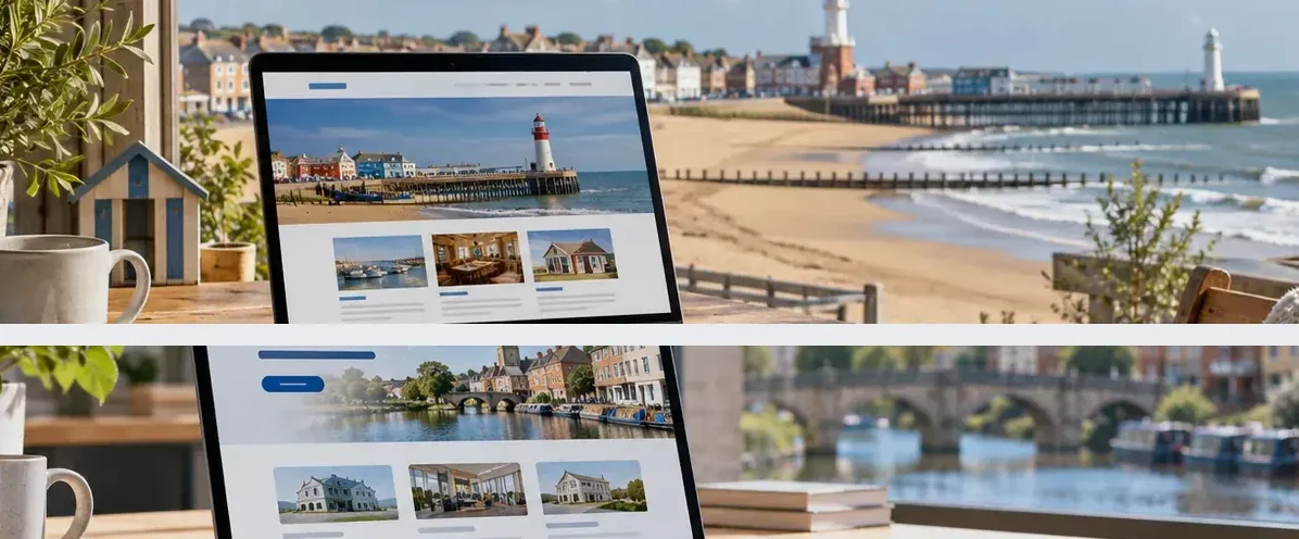 AI-generated illustration of responsive website design for a small business serving Coventry.