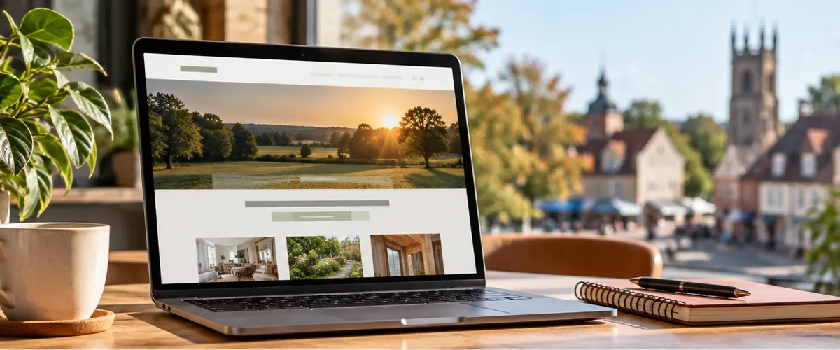 Illustrative laptop website design for a Dereham small business serving central Norfolk.
