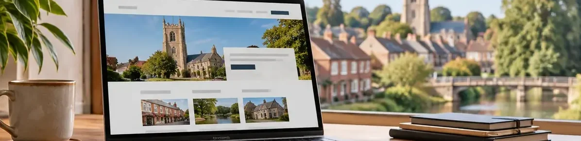 AI-generated illustration of responsive website design for a small business serving Exeter.