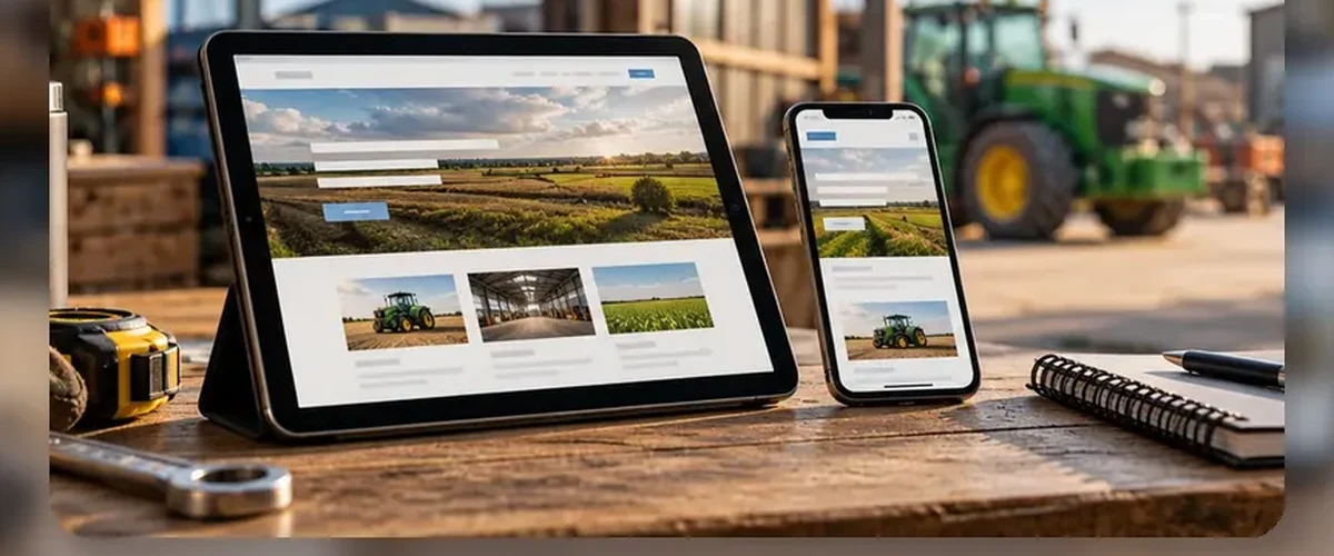 AI-generated website design workspace illustrating web design for a Haverhill small business.