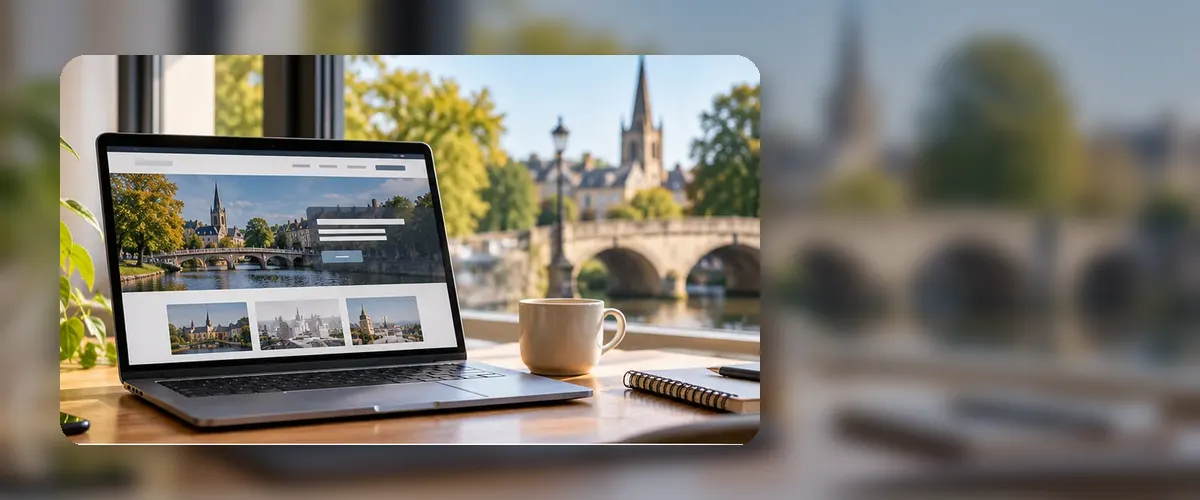 AI-generated website design workspace illustrating web design for a Hull small business.