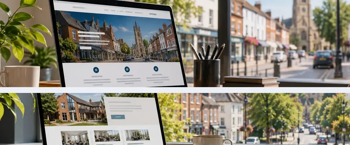 AI-generated illustration of responsive website design for a small business serving Hull.