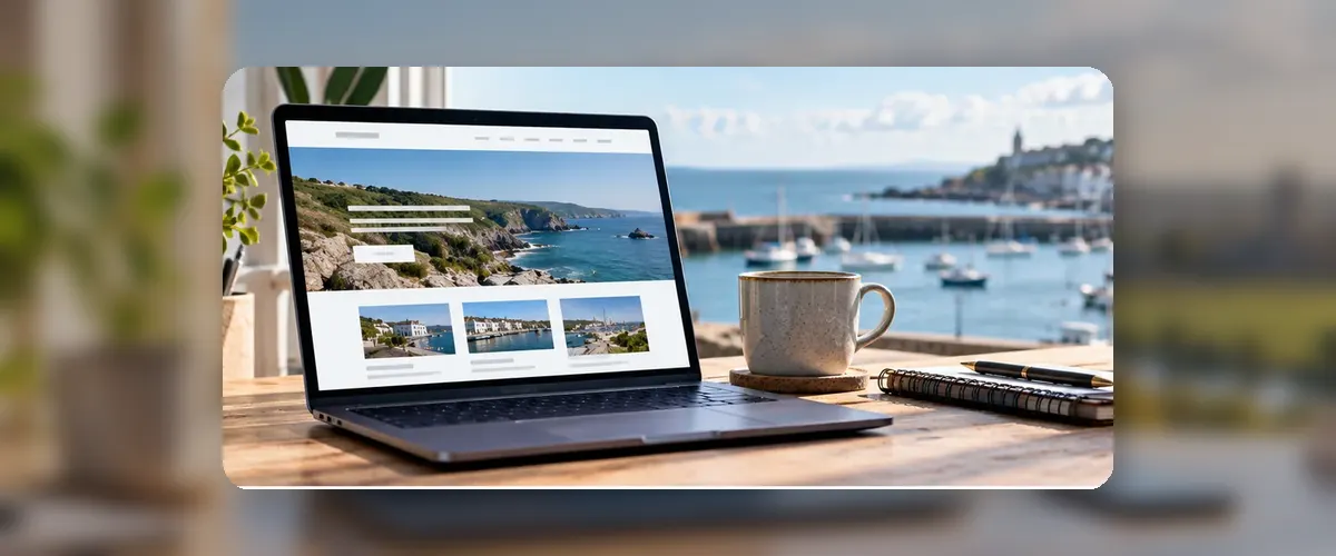 AI-generated website design workspace illustrating web design for a Kent small business.