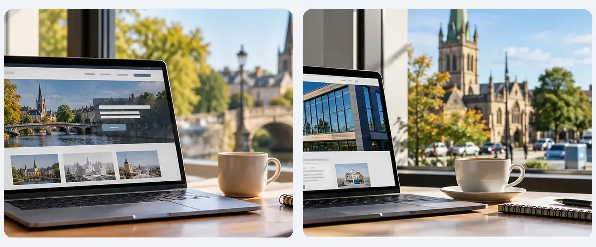 AI-generated illustration of responsive website design for a small business serving Kent.