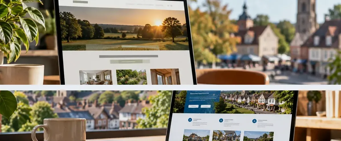 AI-generated illustration of responsive website design for a small business serving Newmarket.