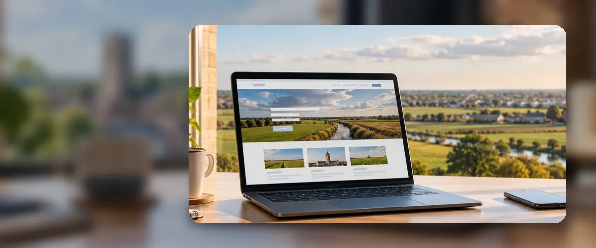 AI-generated website design workspace illustrating web design for a Oxford small business.