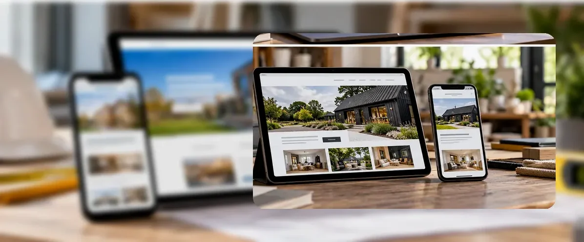 AI-generated illustration of responsive website design for a small business serving Royston.