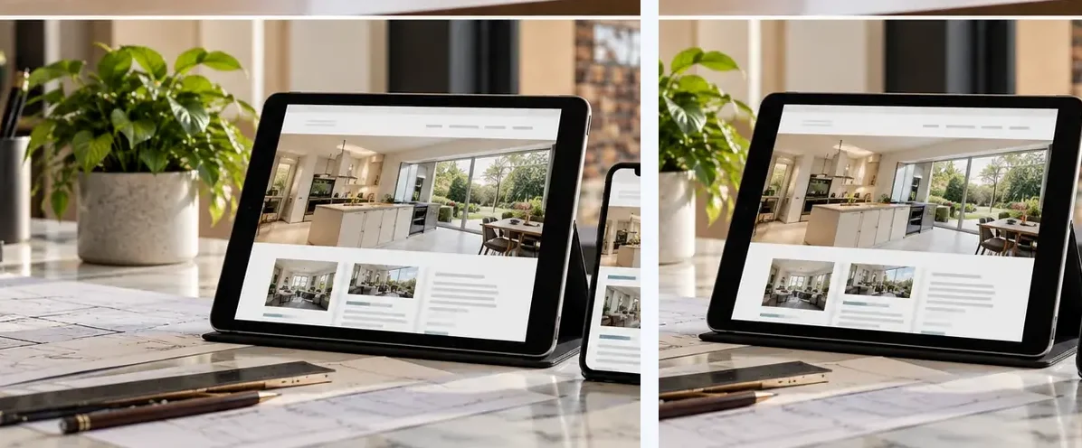 AI-generated illustration of responsive website design for a small business serving Sheffield.