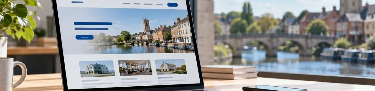AI-generated illustration of responsive website design for a small business serving Shrewsbury.
