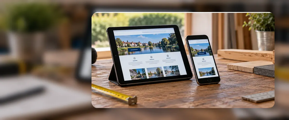 AI-generated website design workspace illustrating web design for a Southampton small business.