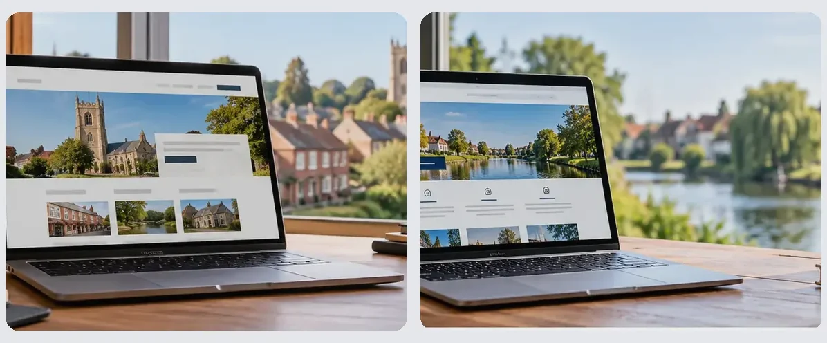 AI-generated illustration of responsive website design for a small business serving Southend-on-Sea.
