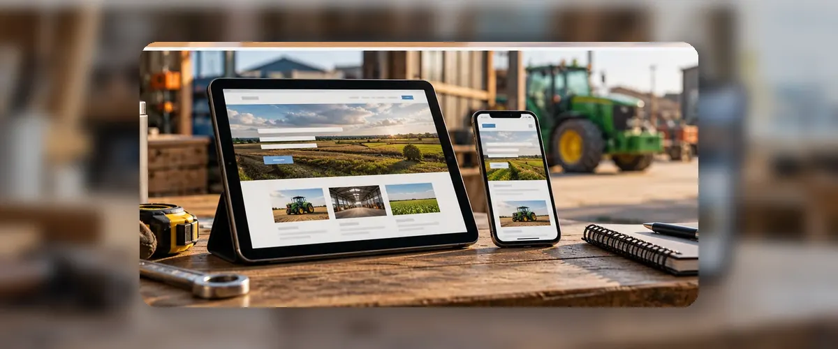 AI-generated website design workspace illustrating web design for a Suffolk small business.