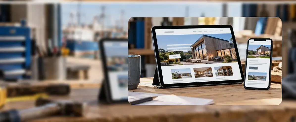 AI-generated illustration of responsive website design for a small business serving Suffolk.