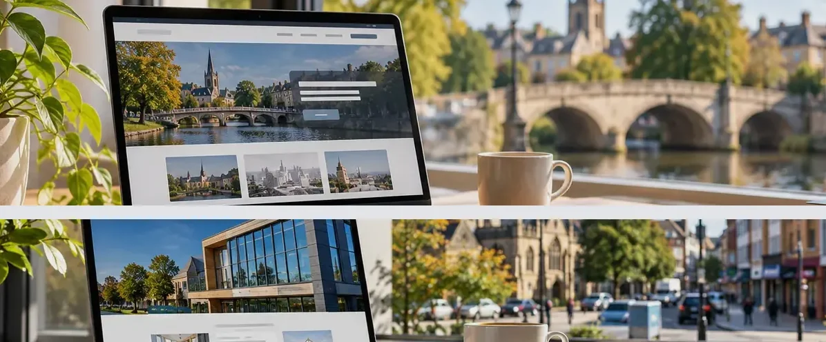 AI-generated illustration of responsive website design for a small business serving Swindon.