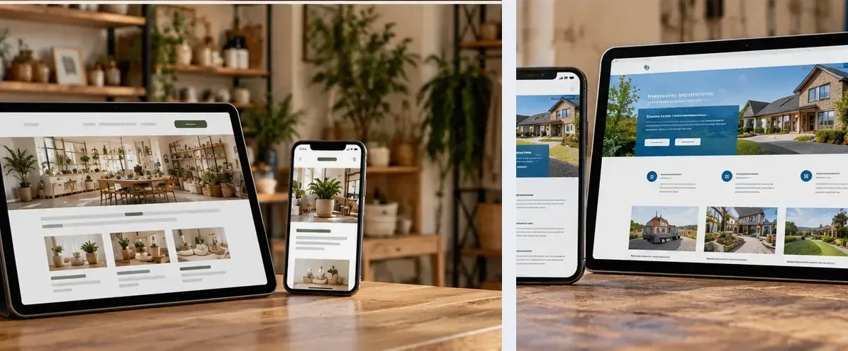 AI-generated illustration of responsive website design for a small business serving Wolverhampton.
