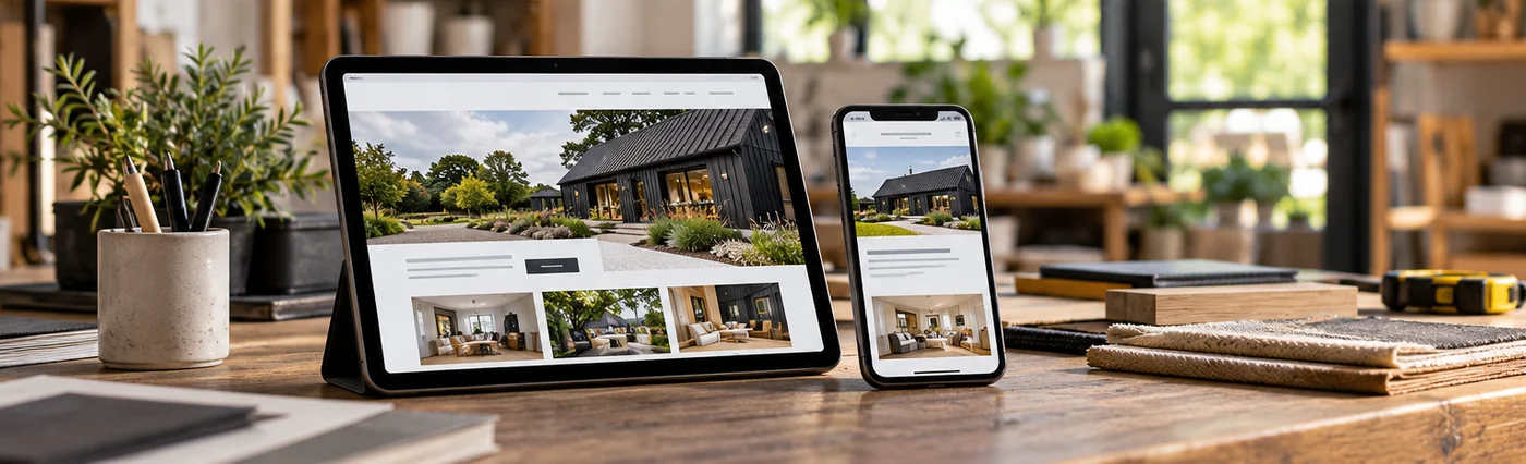 AI-generated responsive website concept illustrating web design for dog grooming businesses.
