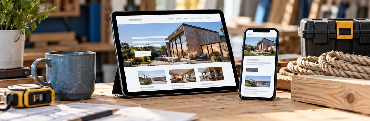 AI-generated responsive website concept illustrating web design for electrical businesses.