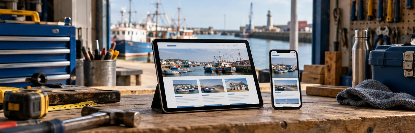 AI-generated responsive website concept illustrating web design for personal training businesses.