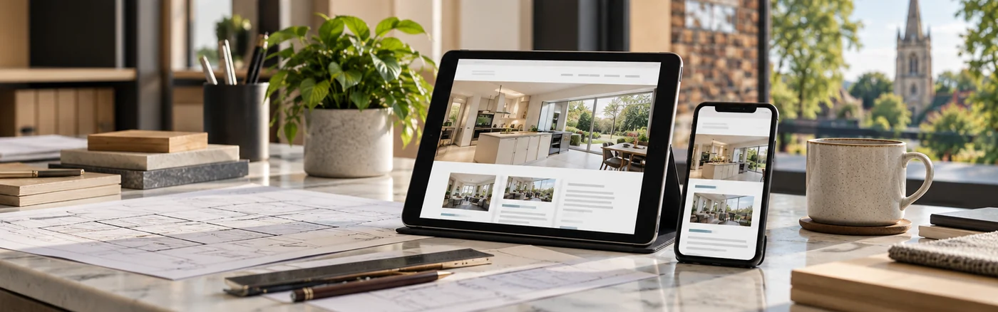 AI-generated responsive website concept illustrating web design for plumbing businesses.