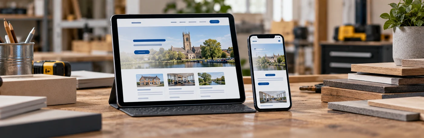 AI-generated responsive website concept illustrating web design for restaurants and hospitality businesses.